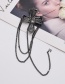 Fashion Black Diamond Cross Chain Tassel Brooch