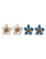 Fashion White Copper-plated Real Gold Dripping Flower Earrings