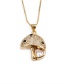 Fashion Gold Copper Micro-inlaid Zirconium Heart Mushroom Necklace