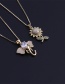 Fashion Golden-2 Copper Inlaid Zirconium Sunflower Elephant Necklace