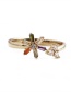 Fashion Golden-2 Copper Plated Real Gold Micro-inlaid Zirconium Sunflower Ring