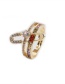 Fashion Paper Clip Copper Plated Real Gold Micro-inlaid Zirconium Paperclip Ring