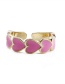 Fashion Pink Bronze Plated Real Gold Dripping Nectarine Heart Ring