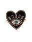 Fashion Black Copper Micro Inlaid Colorful Zirconium Open Heart Ring