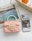 Fashion Pink Silicone Check Pearl Handheld Diagonal Bag