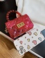 Fashion Red Transparent Check Pattern Chain Silicone Bag
