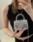Fashion Blue Transparent Checkered Chain Silicone Bag