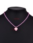 Fashion Pink Copper Inlaid Zircon Drop Oil Love Necklace