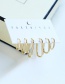 Fashion Gold 6-piece Copper Square Ear Studs Set