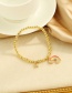 Fashion Gold Copper Inlaid Zircon Beaded Rainbow Bracelet