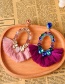 Fashion Navy Blue Alloy Diamond Drop Tassel Stud Earrings