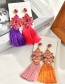 Fashion Leather Pink Alloy Diamond Drop Tassel Stud Earrings