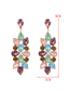 Fashion Pink Purple Alloy Diamond-set Geometric Shape Ear Studs