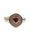Fashion White 18k Gold Electroplated Copper Zircon Heart Ring