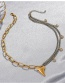Fashion Gold And Silver Pointed Cone Tassel Box Chain Stitching Necklace