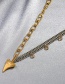Fashion Gold And Silver Pointed Cone Tassel Box Chain Stitching Necklace