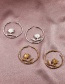 Fashion Silver Alloy Rose C-shaped Earrings