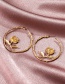 Fashion Gold Alloy Rose C-shaped Earrings
