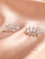 Fashion Gold Zirconium Eyelash Rhinestone Stud Earrings