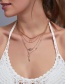 Fashion Gold Multilayer Diamond Moon Eye Tassel Necklace