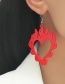 Fashion Red Acrylic Flame Love Earrings