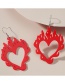 Fashion Red Acrylic Flame Love Earrings