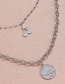 Fashion Silver Cherry Blossom Double Necklace