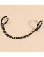 Fashion Black Metal Copper Chain Single Ear Ring