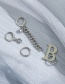 Fashion Silver B Letter Long Chain Earring Set