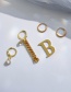 Fashion Gold B Letter Long Chain Earring Set