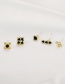 Fashion Gold Zircon Geometric Earrings Set Of 5