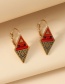 Fashion Red Geometric Dripping Pattern Earrings