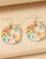 Fashion Color Daisy Flower Round Earrings