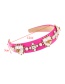 Fashion Pink Fabric Diamond-studded Pearl Bee Love Headband