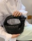Fashion Black Woven Croissant Portable Cloud Bag