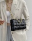 Fashion Black Checkered Braided Chain Crossbody Bag