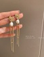 Fashion Gold Pearl Flower Tassel Earrings