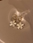 Fashion Gold Diamond Opal Flower Earrings