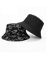 Fashion Black Double-sided Double-sided Printing Fisherman Hat