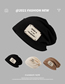 Fashion Black Hood Patched Toe Cap Knitted Hat