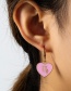 Fashion Pink Love Letter Ear Ring