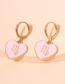 Fashion Pink Love Letter Ear Ring