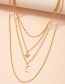 Fashion Gold Diamond Star Moon Multilayer Necklace