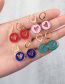 Fashion Rose Red Gold-plated Copper Dripping Heart-shaped Earrings