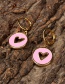 Fashion Purple Gold-plated Copper Dripping Heart-shaped Earrings