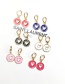 Fashion Pink Gold-plated Copper Dripping Heart-shaped Earrings