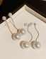 Fashion Silver Alloy Long Pearl Earrings