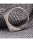 Fashion Steel Color Glossy Rectangular Titanium Steel Ring