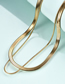 Fashion Gold 18k Gold-plated Stainless Steel Three-layer Necklace