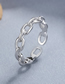Fashion Silver Copper Plated Silver Chain Hollow Open Ring